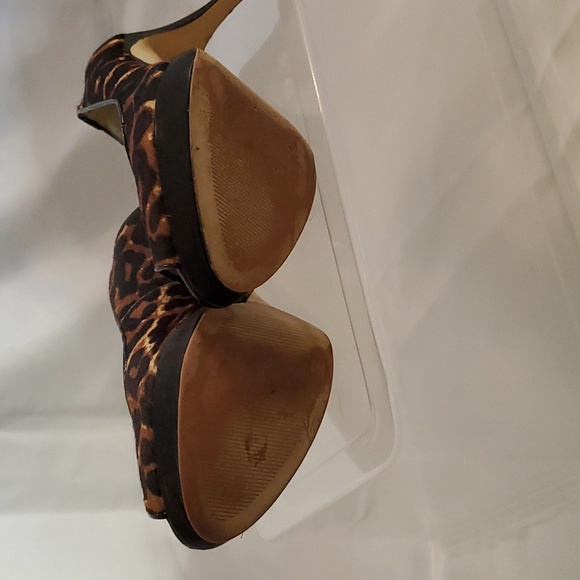 MICHAEL KORS haircalf leopard print platform heels 5.5 - Picture 4 of 13